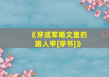 《穿成军婚文里的路人甲[穿书]》